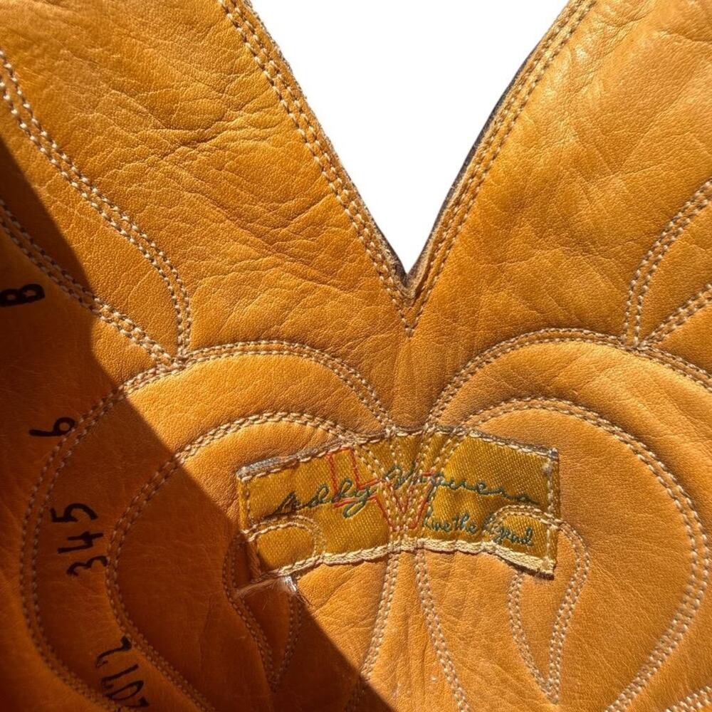 Leddy Vaquero Tall Inlay Western Cowboy Boot Women size 6 B - Picture 6 of 7